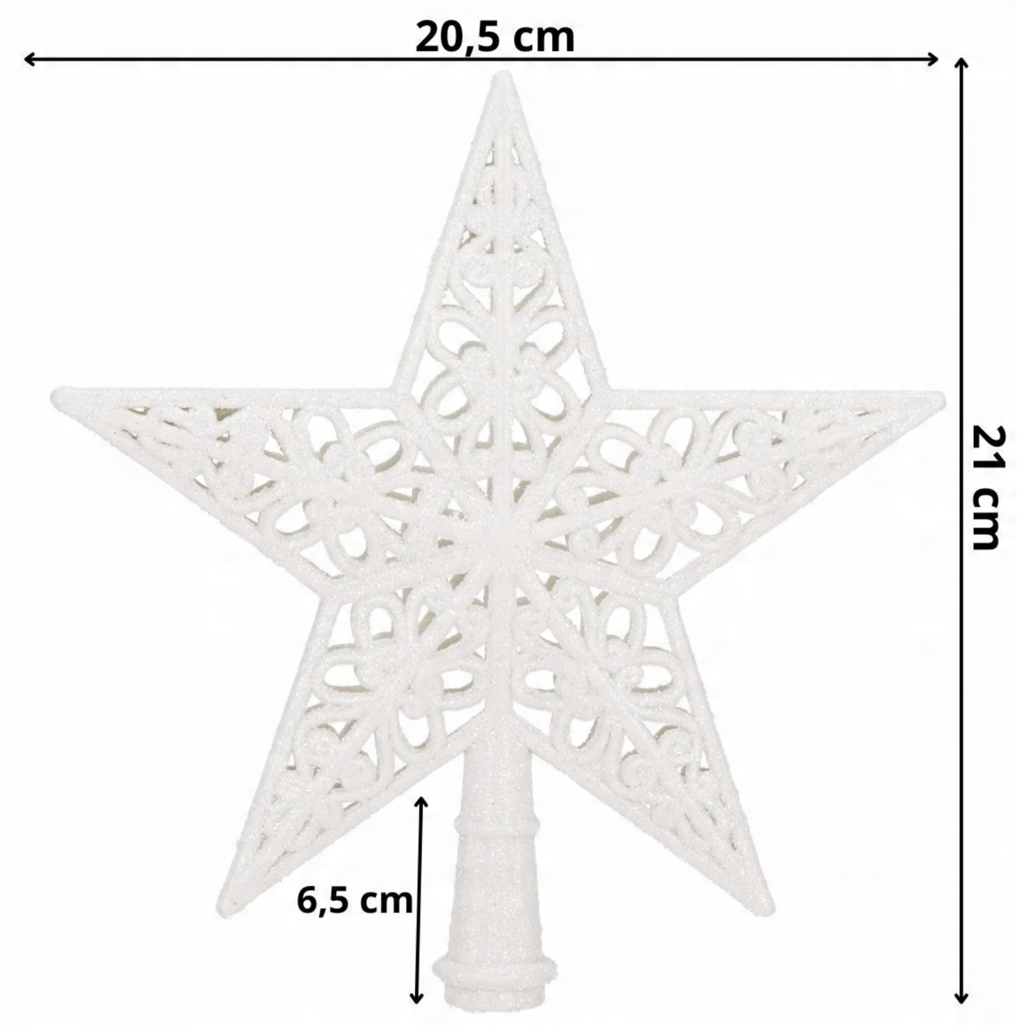 SPRINGOS Christmas Tree Top Star, White, Shatter-Proof, 9 Inches (22 cm) by 8 inches (20.05 cm).