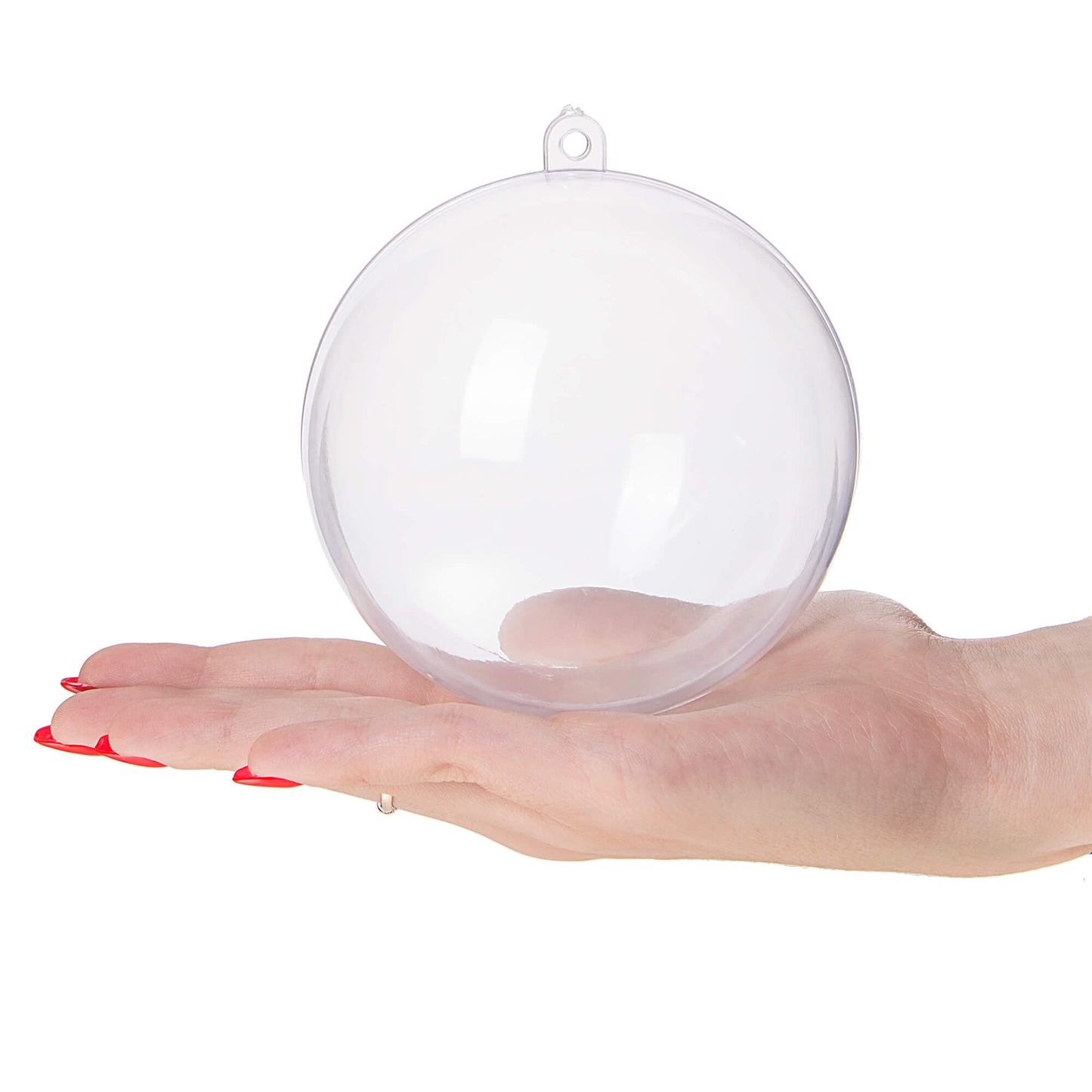 SPRINGOS 4" (10 cm) Clear Transparent ACRYLIC Plastic DIY Decoration Balls, 4 pcs, Open and Close, Refillable.