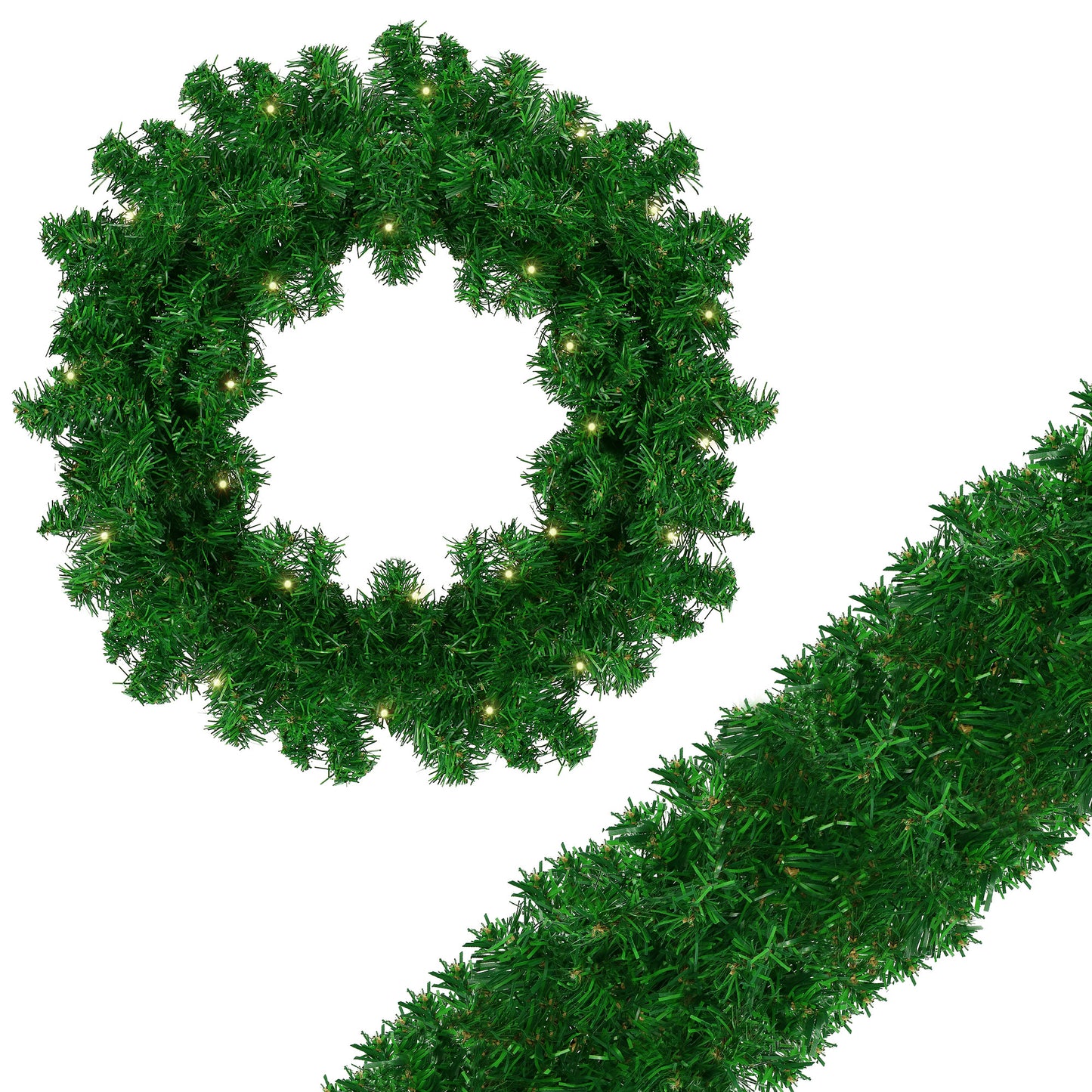 SPRINGOS Christmas Tree Branches Garland, 9.84 Feet (3 m) Long, 5.9 Inches (15 cm) Wide/ in Diameter, Artificial.