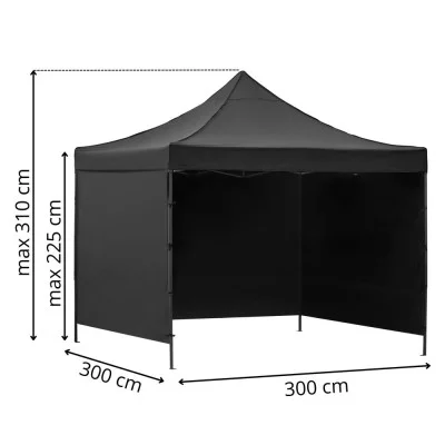 Party tent 3×3 m SPRINGOS GP0004 black