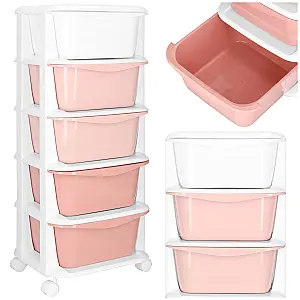 Mobile Storage Cabinet on Wheels with 5 Drawers JIN-JACK HA0211