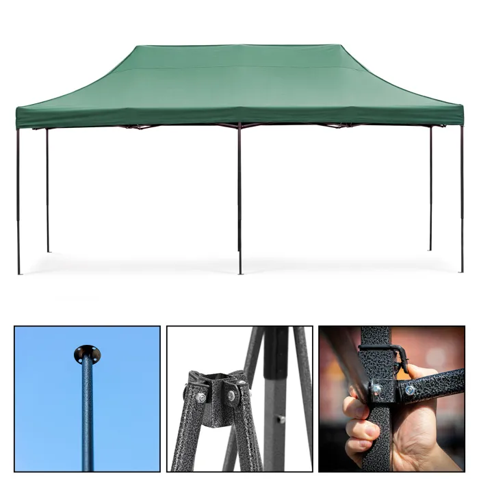 Folding gazebo - JIN-JACK - GP0007 - 3×6 m - corrosion-resistant steel - water-repellent 420D polyester
