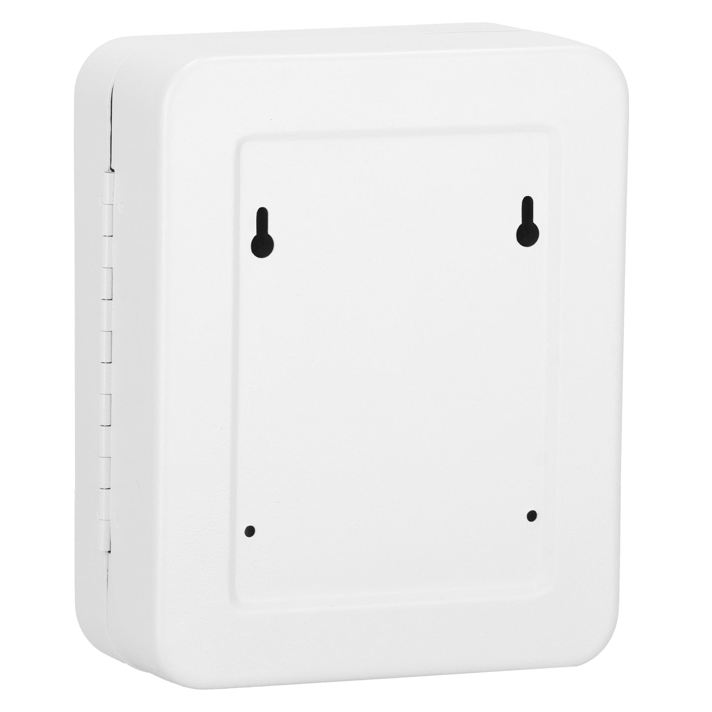 SPRINGOS® Key Box with 20 Keychains – Steel Wall-Mounted Organizer with Lock & Numbered Labels – White.