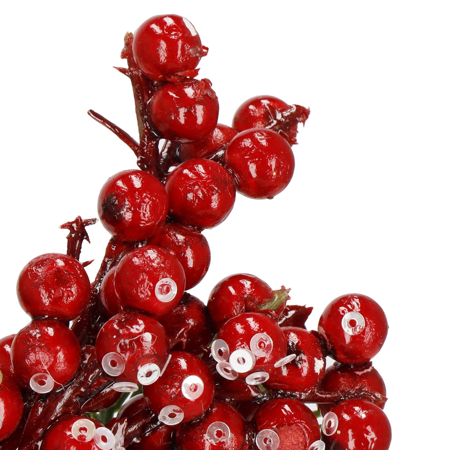 SPRINGOS Classic Mini Christmas Branch Decoration Bouquet (Christmas tree branch + apples + rowan berries + candy candle), Rustic And Natural, 10*5 inches (24*12 cm).