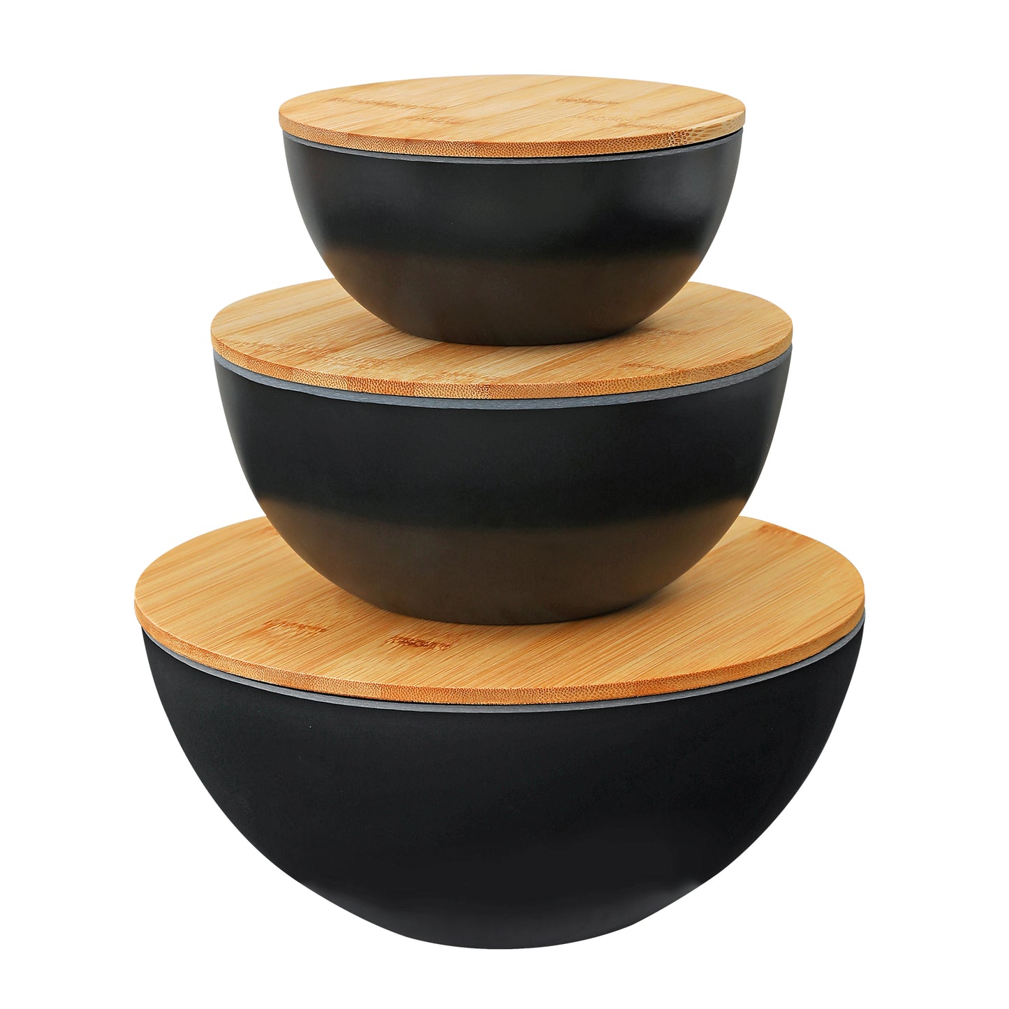 Jin-Jack sustainable salad bowl set with lids (3 bowls + 3 lids)