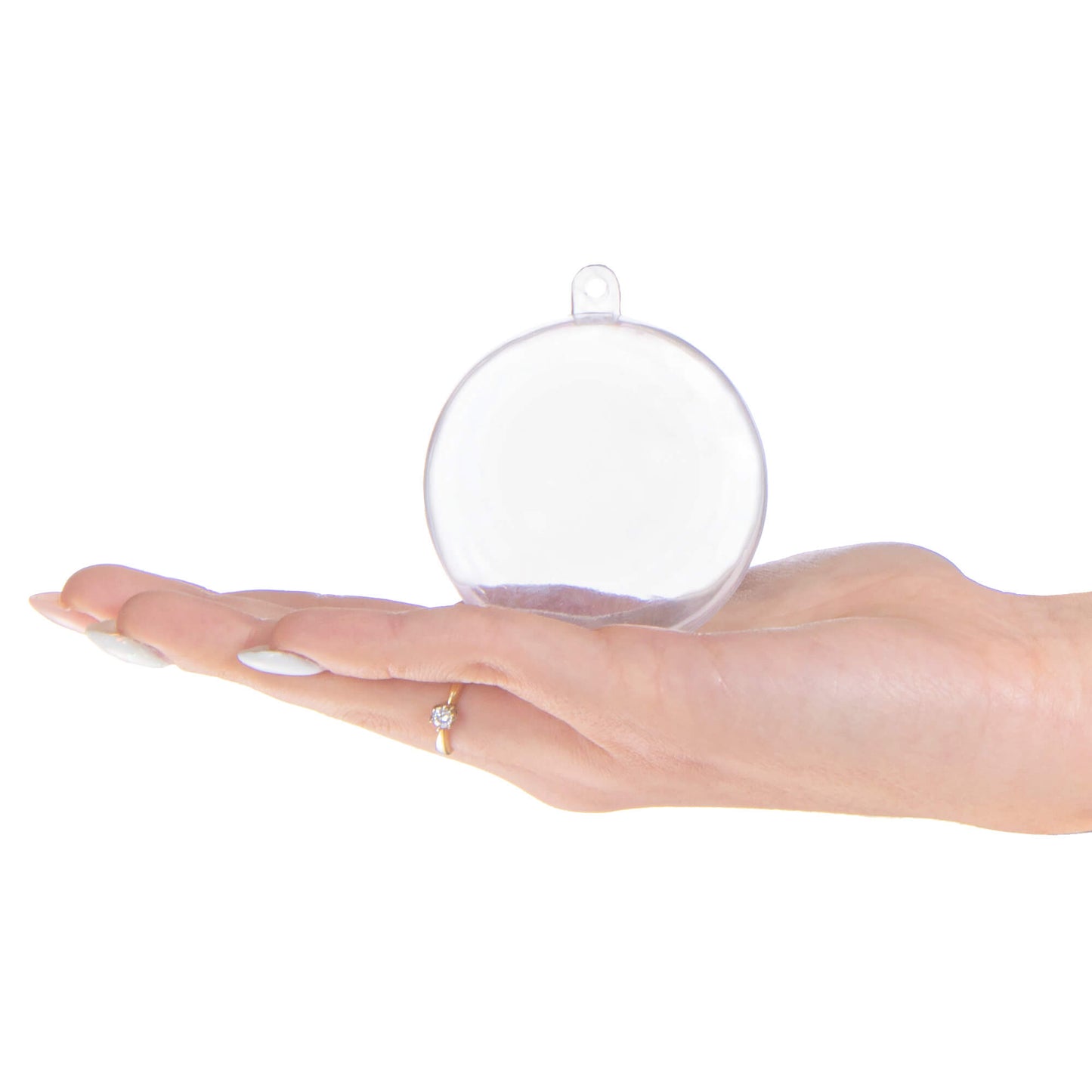 SPRINGOS 2.36" (6 cm) Clear Transparent ACRYLIC Plastic DIY Decoration Balls 10 pcs, Open and Close, Refillable.
