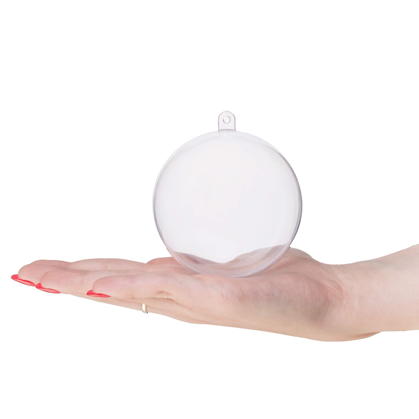 SPRINGOS 3.15" (8 cm) Clear Transparent ACRYLIC Plastic DIY Decoration Balls 6 pcs, Open and Close, Refillable.