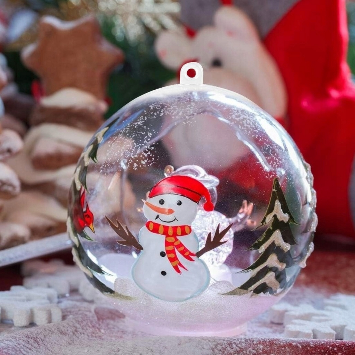 SPRINGOS 3.15" (8 cm) Clear Transparent ACRYLIC Plastic DIY Decoration Balls 6 pcs, Open and Close, Refillable.