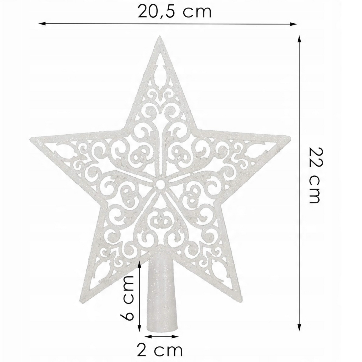 SPRINGOS Christmas Tree Top Star, White, Shatter-Proof, 9 Inches (22 cm) by 8 inches (20.05 cm).)
