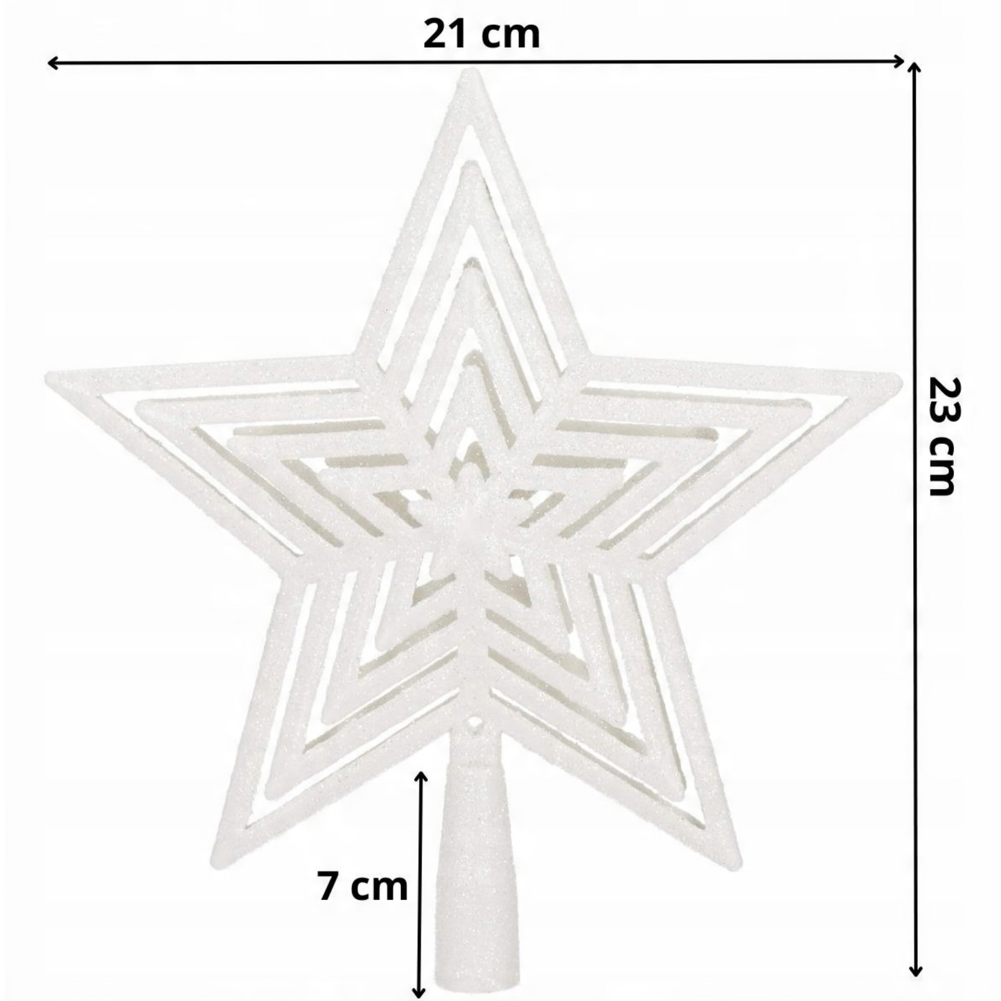 SPRINGOS Christmas Tree Top Star, White, Shatter-Proof, 9 Inches (22 cm) by 8 inches (20.05 cm).