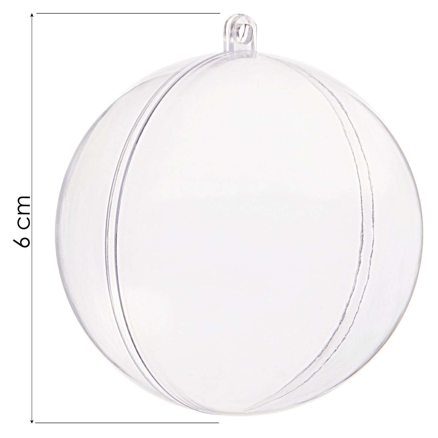 SPRINGOS 2.36" (6 cm) Clear Transparent ACRYLIC Plastic DIY Decoration Balls 10 pcs, Open and Close, Refillable.