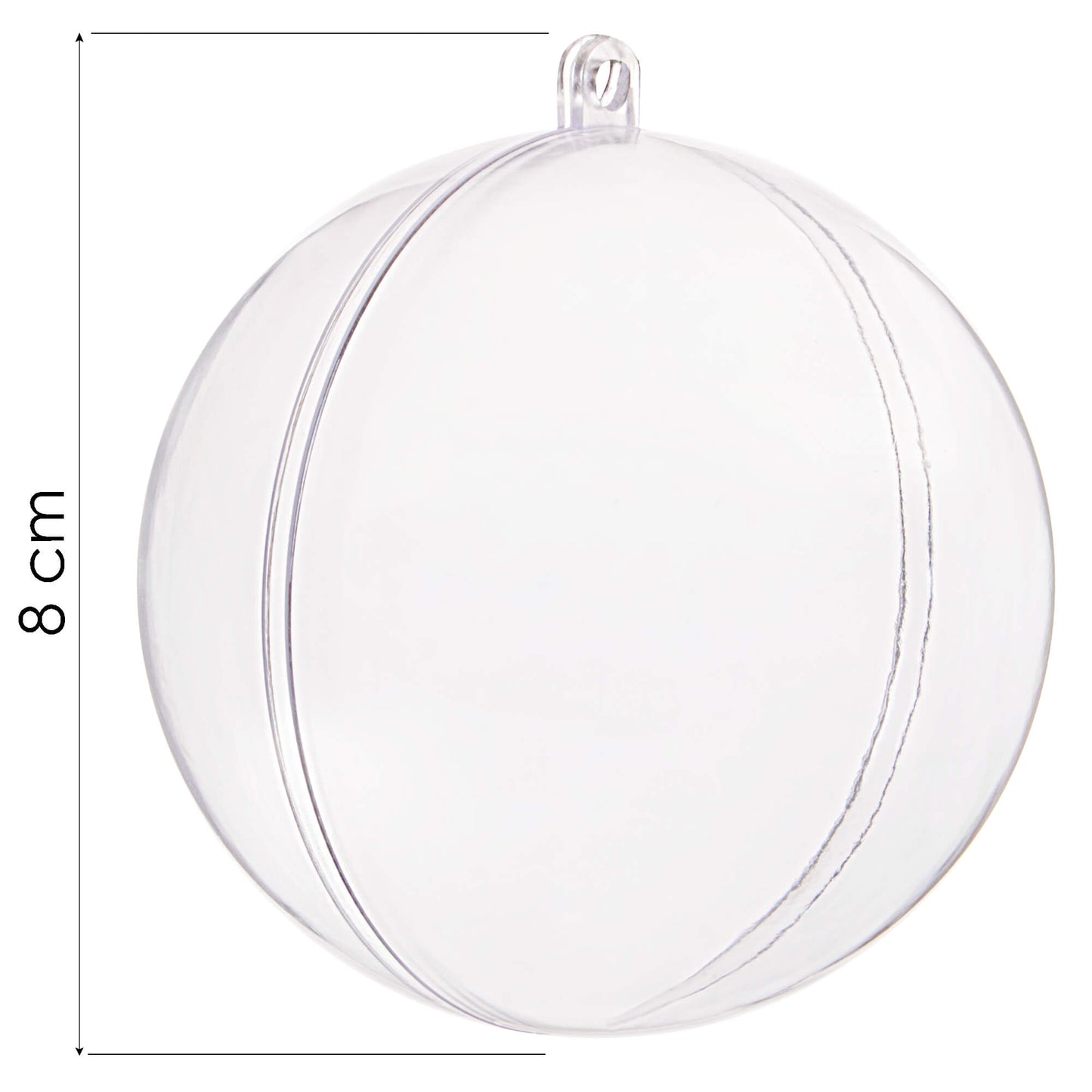 SPRINGOS 3.15" (8 cm) Clear Transparent ACRYLIC Plastic DIY Decoration Balls 6 pcs, Open and Close, Refillable.