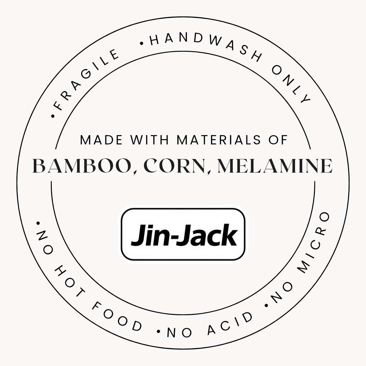 Jin-Jack Sustainable Salad bowl set user instruction sticker label