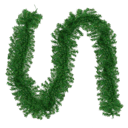 SPRINGOS Green Christmas Tree Branches Garland, 10 Feet (3 m) Long, 5 Inches (15 cm) Wide/ in Diameter, Artificial.