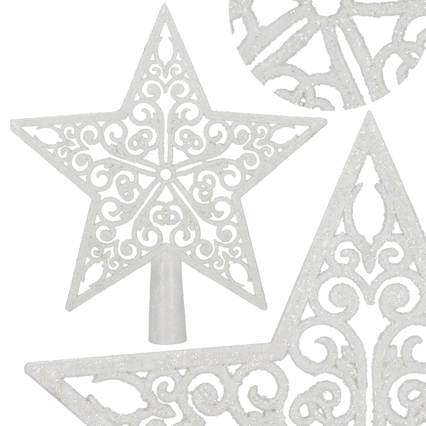 SPRINGOS Christmas Tree Top Star, White, Shatter-Proof, 9 Inches (22 cm) by 8 inches (20.05 cm).)