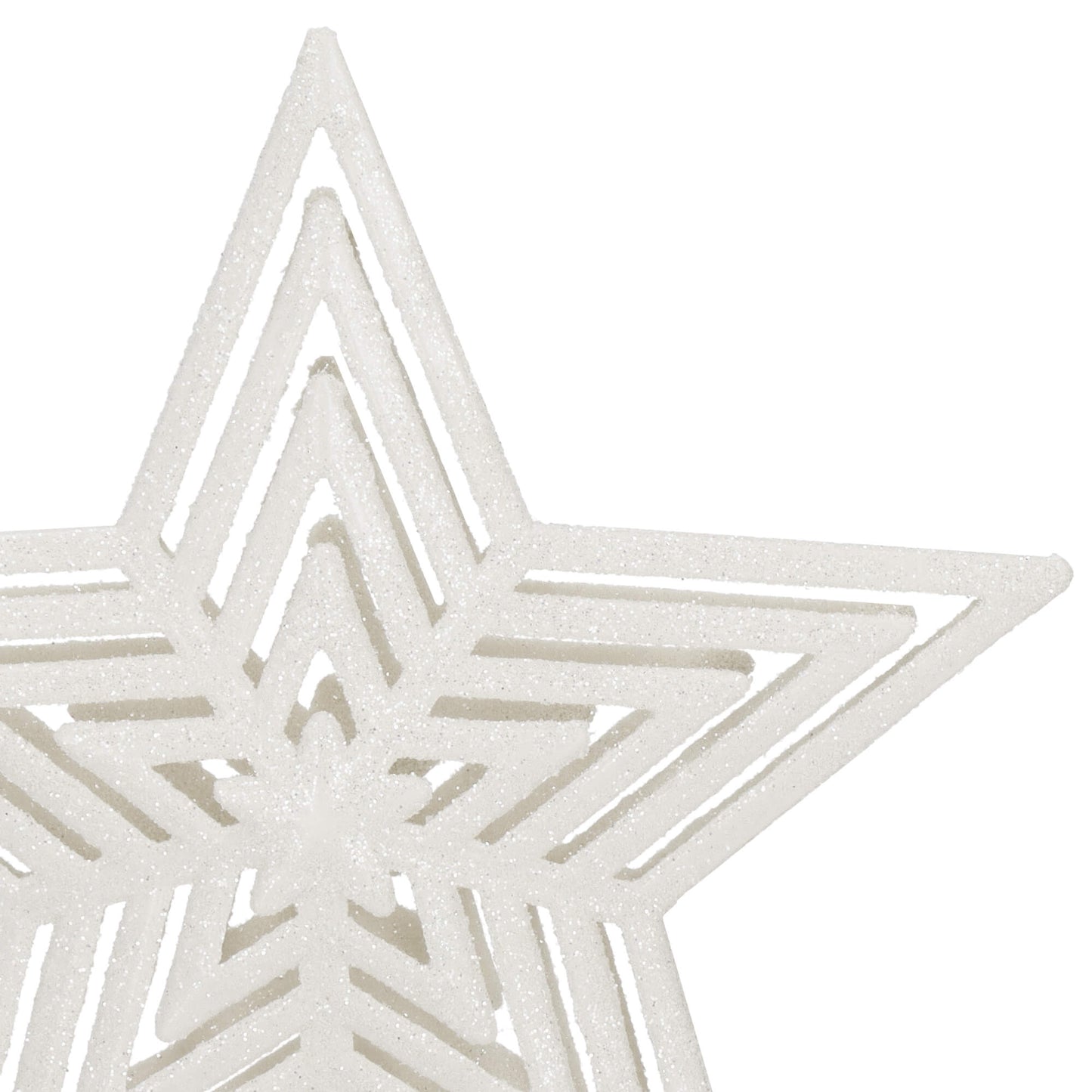 SPRINGOS Christmas Tree Top Star, White, Shatter-Proof, 9 Inches (22 cm) by 8 inches (20.05 cm).
