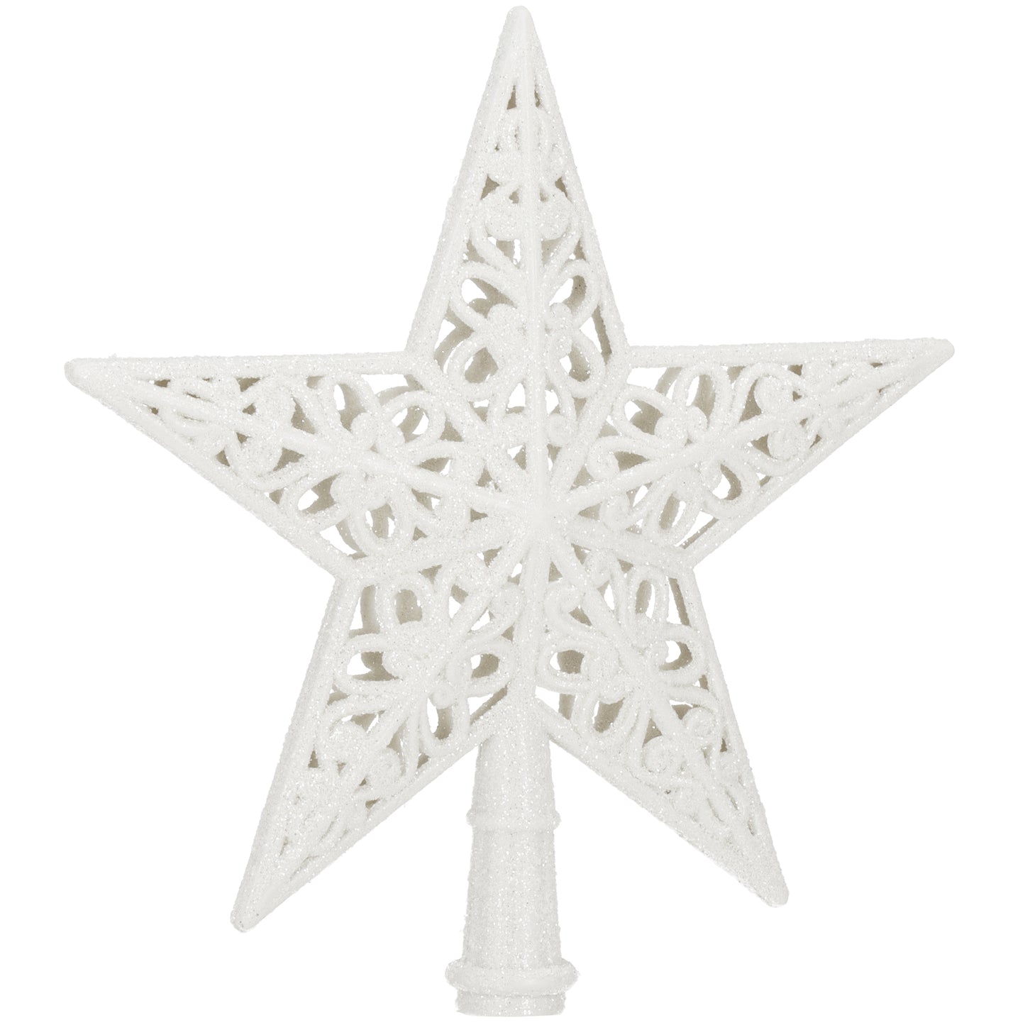 SPRINGOS Christmas Tree Top Star, White, Shatter-Proof, 9 Inches (22 cm) by 8 inches (20.05 cm).