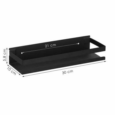 30 cm wall-mounted bathroom shelf, black JIN-JACK HA5181