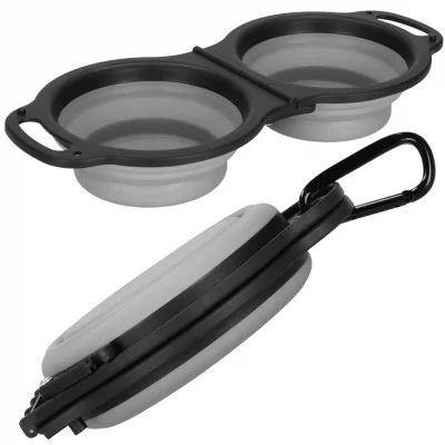 Foldable Duo Dog Bowl JIN-JACK PA0327 Grey