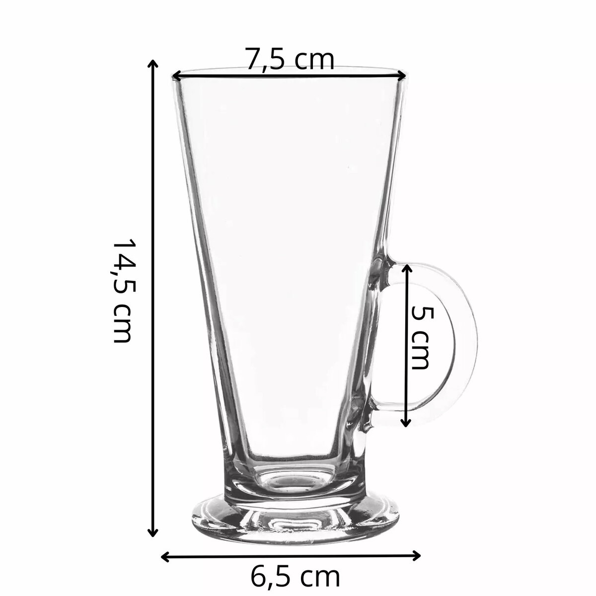 Glass latte glasses JIN-JACK HA7496 280 ml set of 6