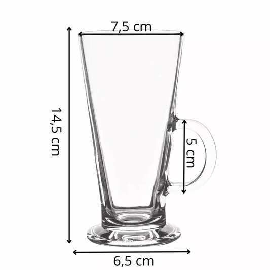 Glass latte glasses JIN-JACK HA7496 280 ml set of 6