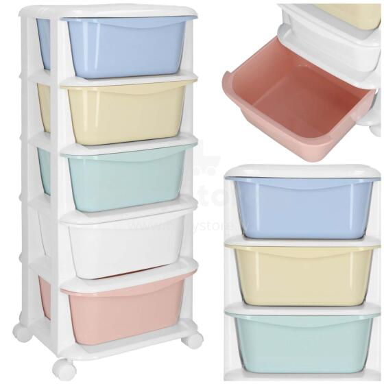 JIN-JACK HA0213 Mobile Cabinet on Wheels with 5 Drawers