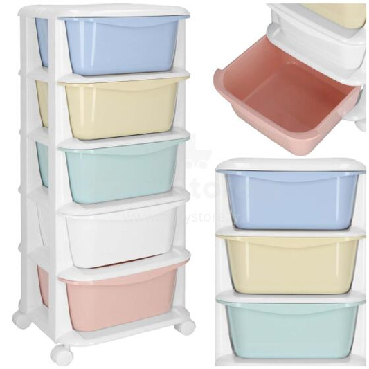 JIN-JACK HA0213 Mobile Cabinet on Wheels with 5 Drawers