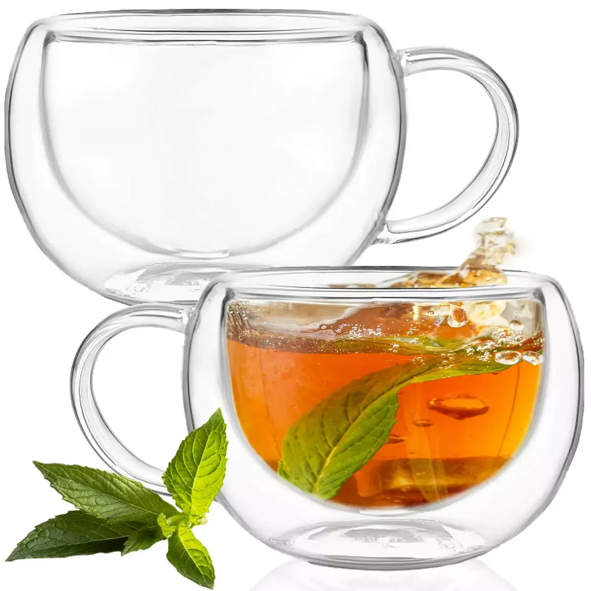 Glass Mug JIN-JACK HA7351 300 ml – Transparent Drinking Cup for Hot and Cold Beverages