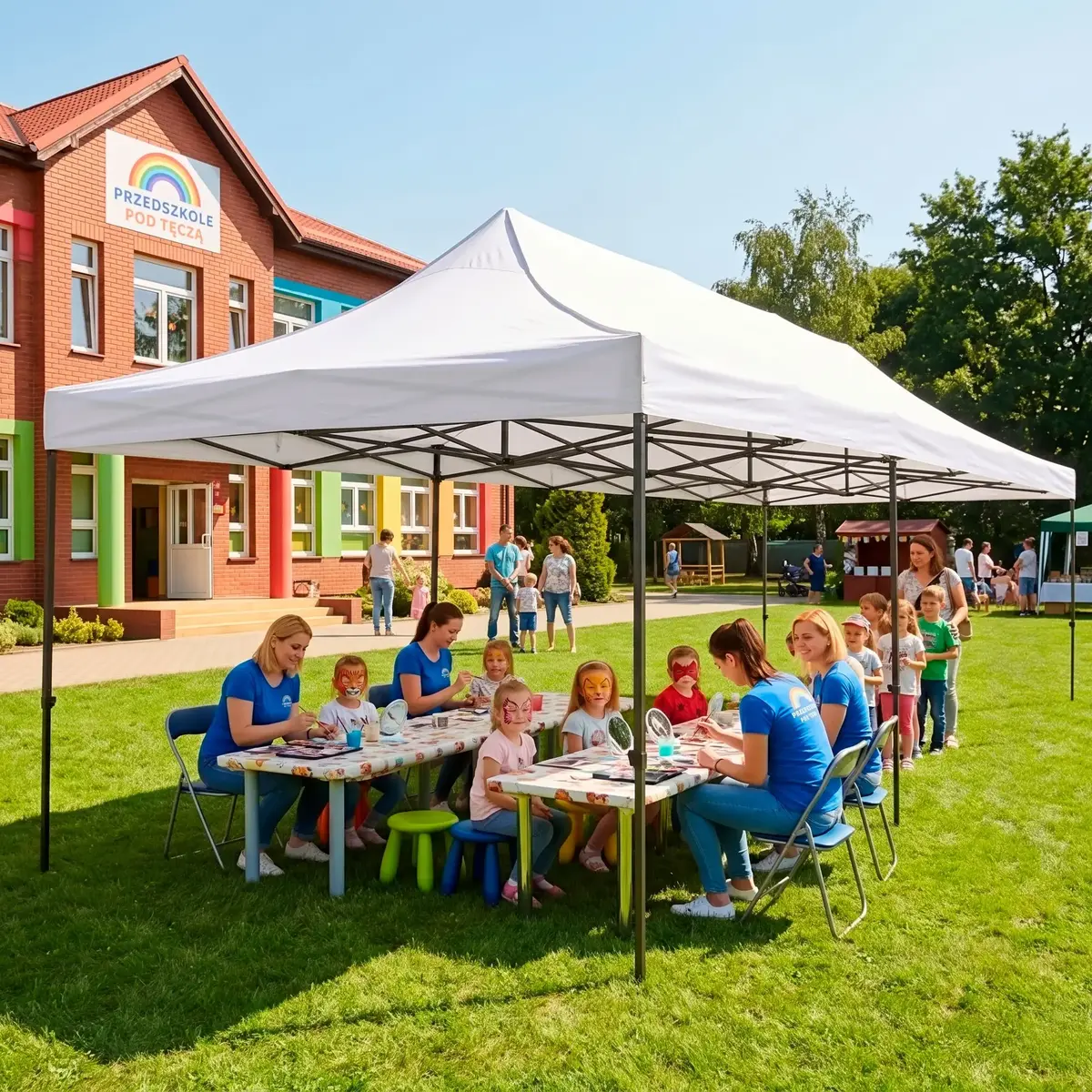 JIN-JACK Garden Tent 3x6 m, White, Steel Frame, Oxford 420D Polyester