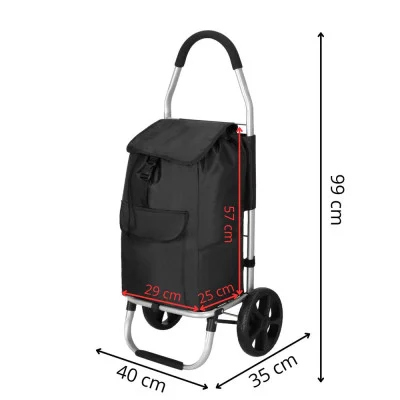 42L JIN-JACK ROLANDA Black Shopping Trolley Bag