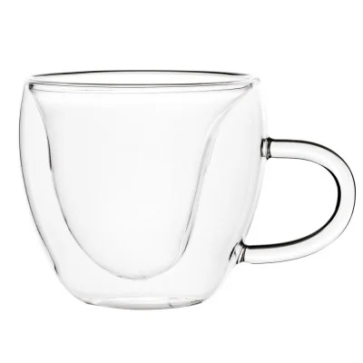 Glass coffee mug with a heart, 220 ml, JIN-JACK HA7575