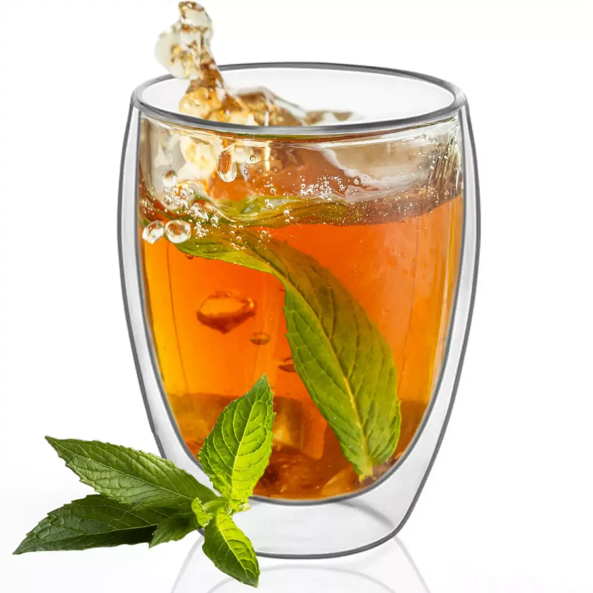 Glass mug JIN-JACK HA7348 350 ml — glass cup for hot and cold drinks