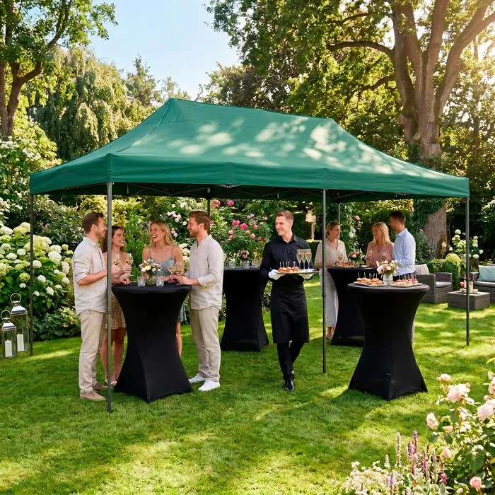 Folding gazebo - JIN-JACK - GP0007 - 3×6 m - corrosion-resistant steel - water-repellent 420D polyester