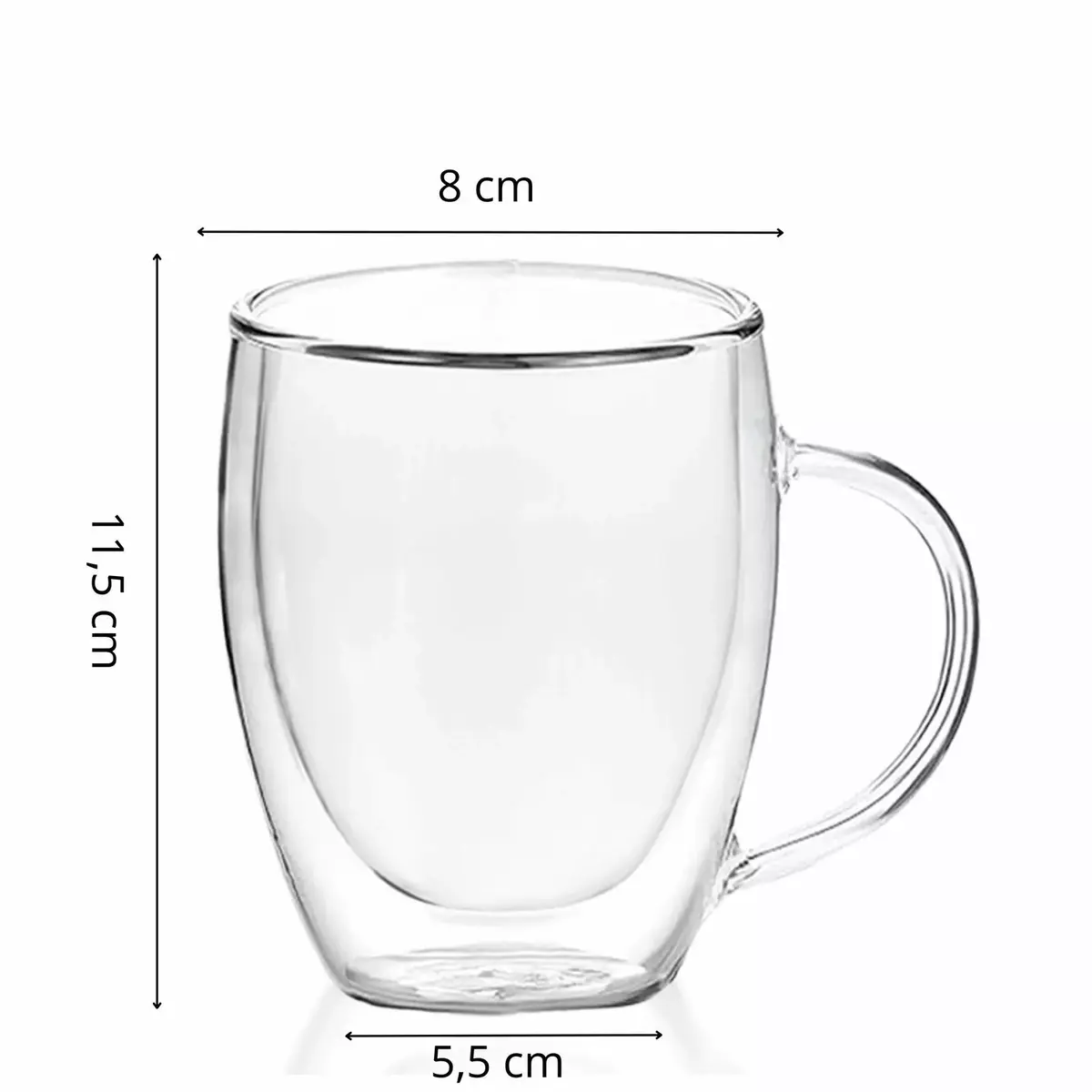 Glass mug JIN-JACK HA7349 300 ml — clear glass beverage cup
