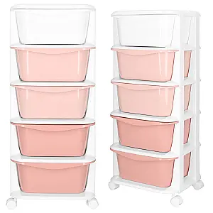 Mobile Storage Cabinet on Wheels with 5 Drawers JIN-JACK HA0211