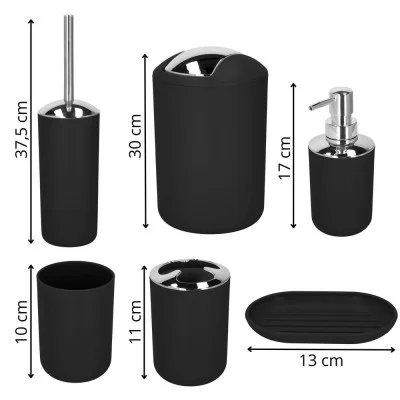 6-piece bathroom set JIN-JACK HA1111 black
