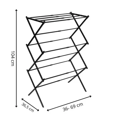 Vertical telescopic clothes drying rack JIN-JACK HA0210 black