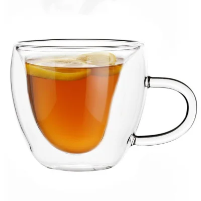 Glass coffee mug with a heart, 220 ml, JIN-JACK HA7575