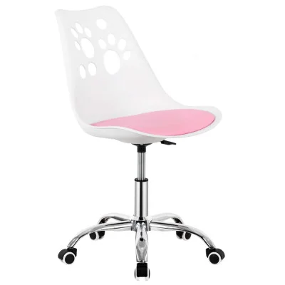 Children’s desk chair JIN-JACK PAWS HF0037, white and pink