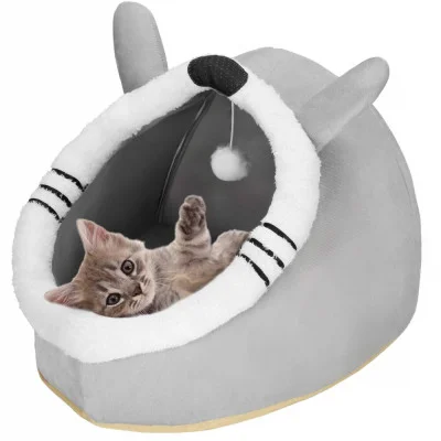 Cat House with Toy JIN-JACK PA0241 Grey-White