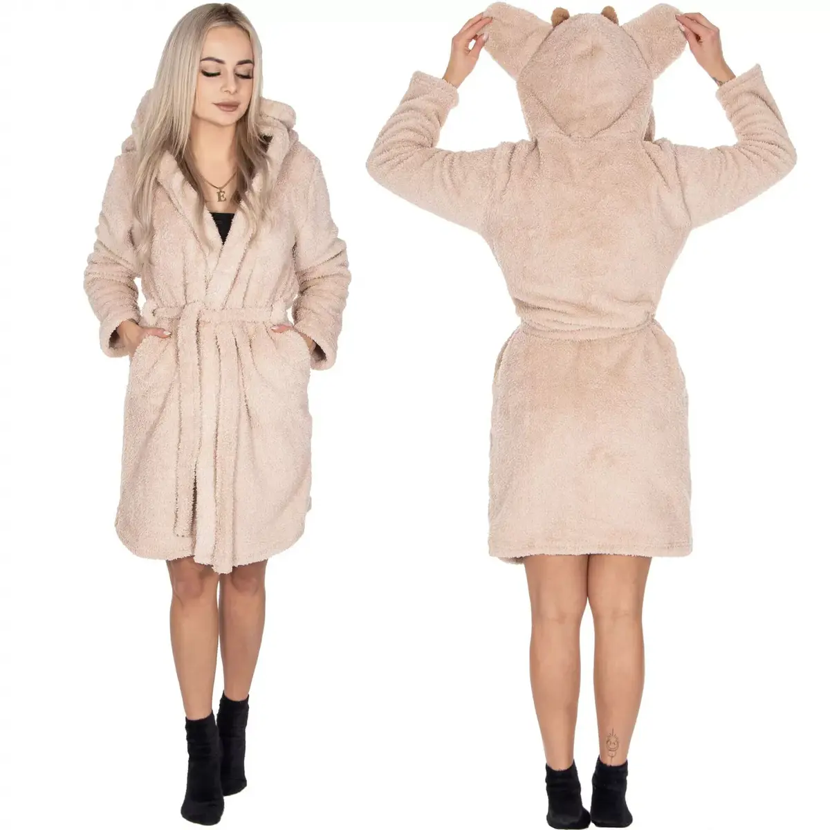 Bathrobe JIN-JACK HA7374 for women, lightweight soft fabric, model HA7374