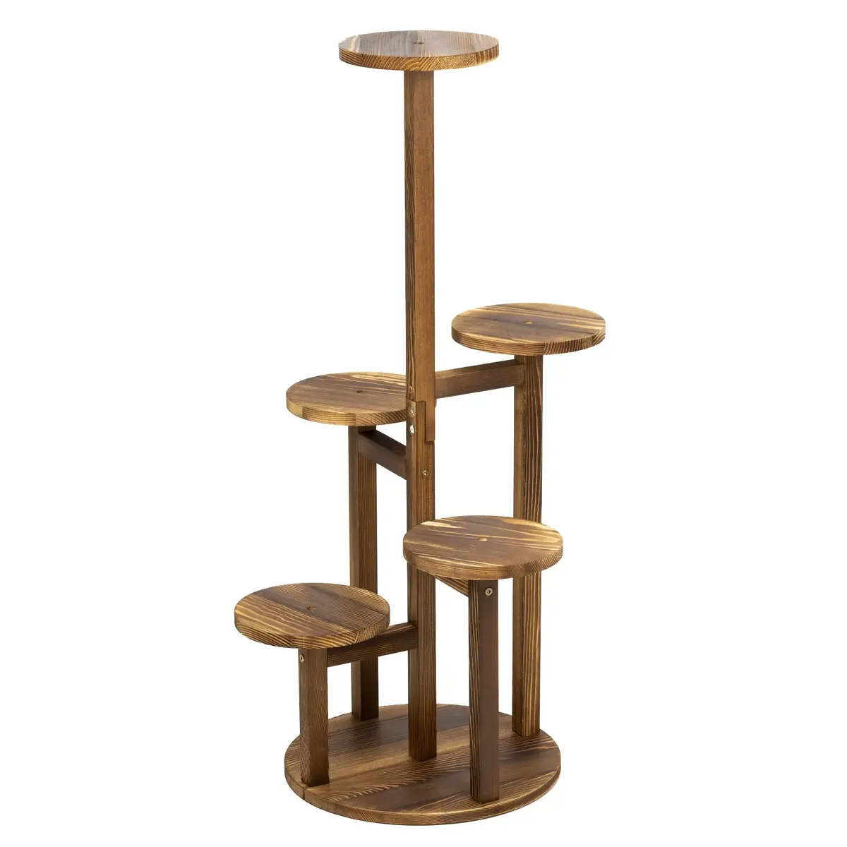 Wooden planter JIN-JACK GA0217 — 6-level wooden plant stand, impregnated wood/MDF, max load 25 kg