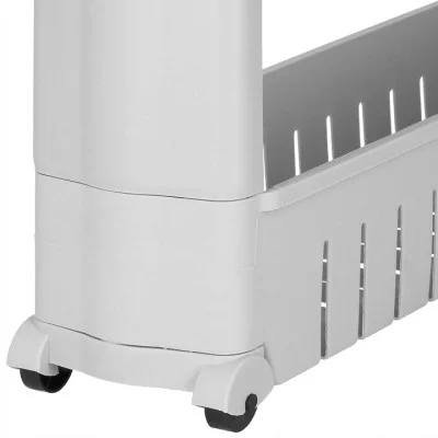 Rolling storage container with 3 shelves JIN-JACK HA1019 grey