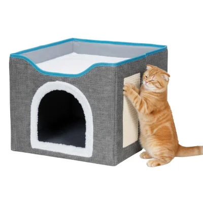 Cat House with Pom-Pom JIN-JACK PA1085 Grey