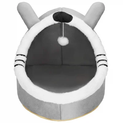 Cat House with Toy JIN-JACK PA0241 Grey-White