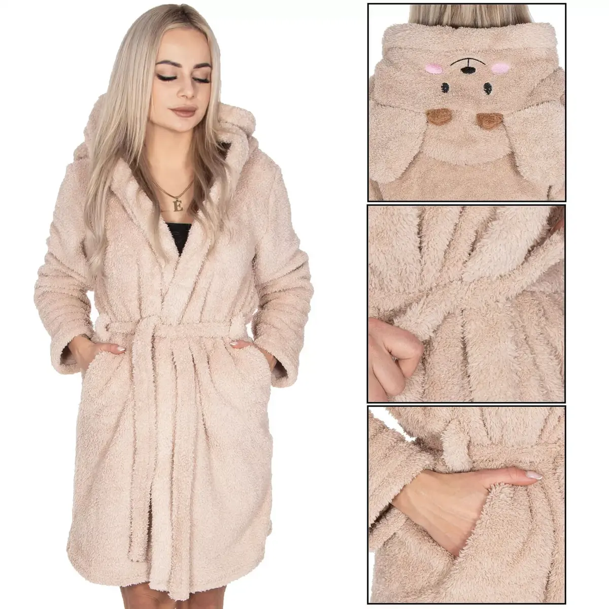 Bathrobe JIN-JACK HA7374 for women, lightweight soft fabric, model HA7374