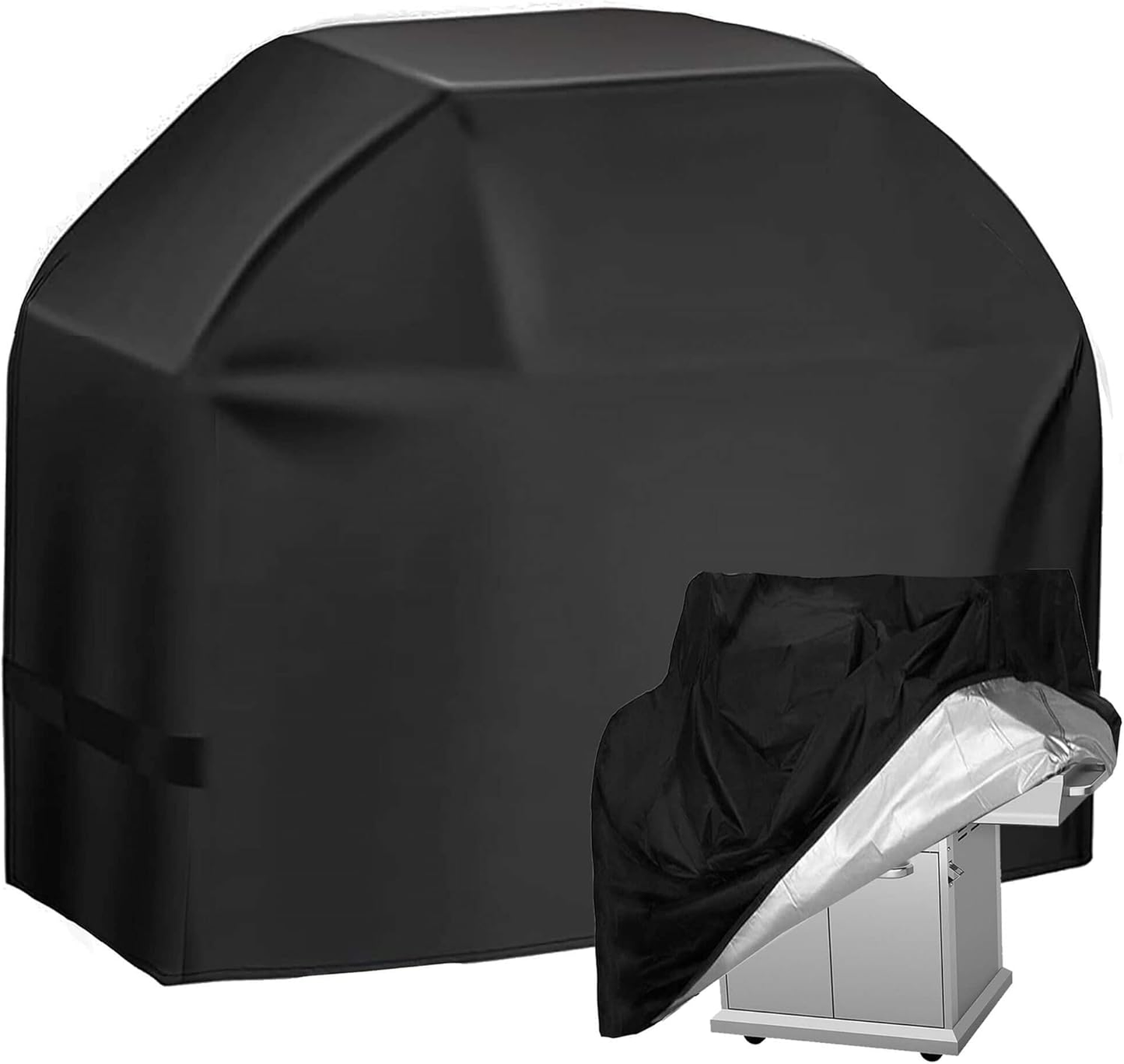 BBQ grill cover on grill