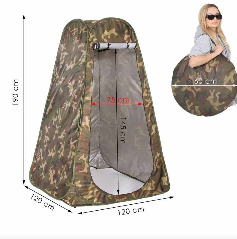 Self-Unfolding Tent 120 × 120 × 190 cm, Khaki – JIN-JACK PT027