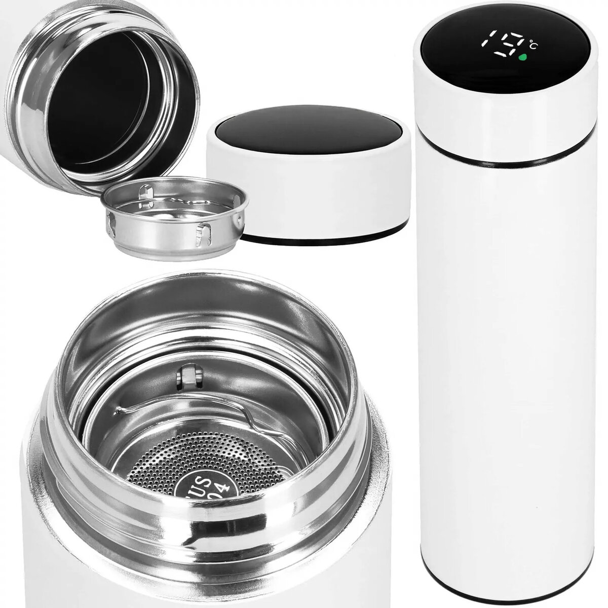 Thermos bottle JIN-JACK KI0128, 500 ml capacity, stainless steel vacuum flask
