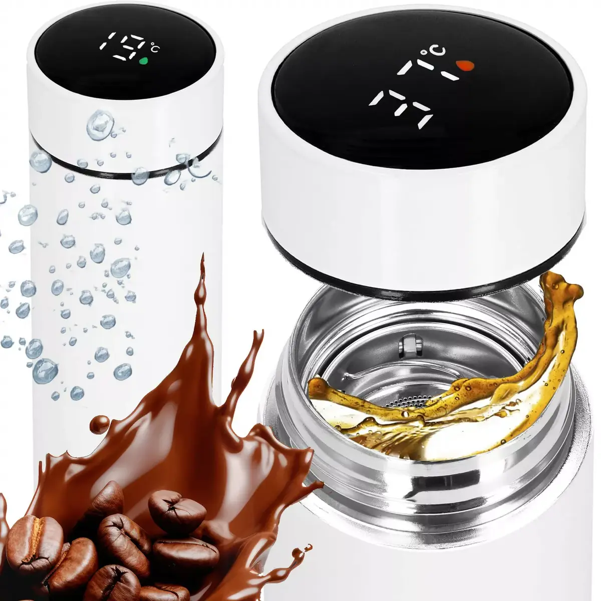 Thermos bottle JIN-JACK KI0128, 500 ml capacity, stainless steel vacuum flask